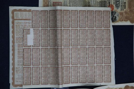 Fourteen Chinese Government £20 Gold Loan Bonds of 1913 and a similar £100 Gold Loan Bond Certificate